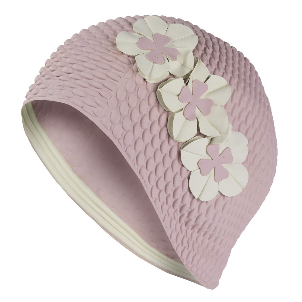 Ladies Lilac Swim Hat Swimming Hat Bathing Cap 3 Flowers Vintage Retro