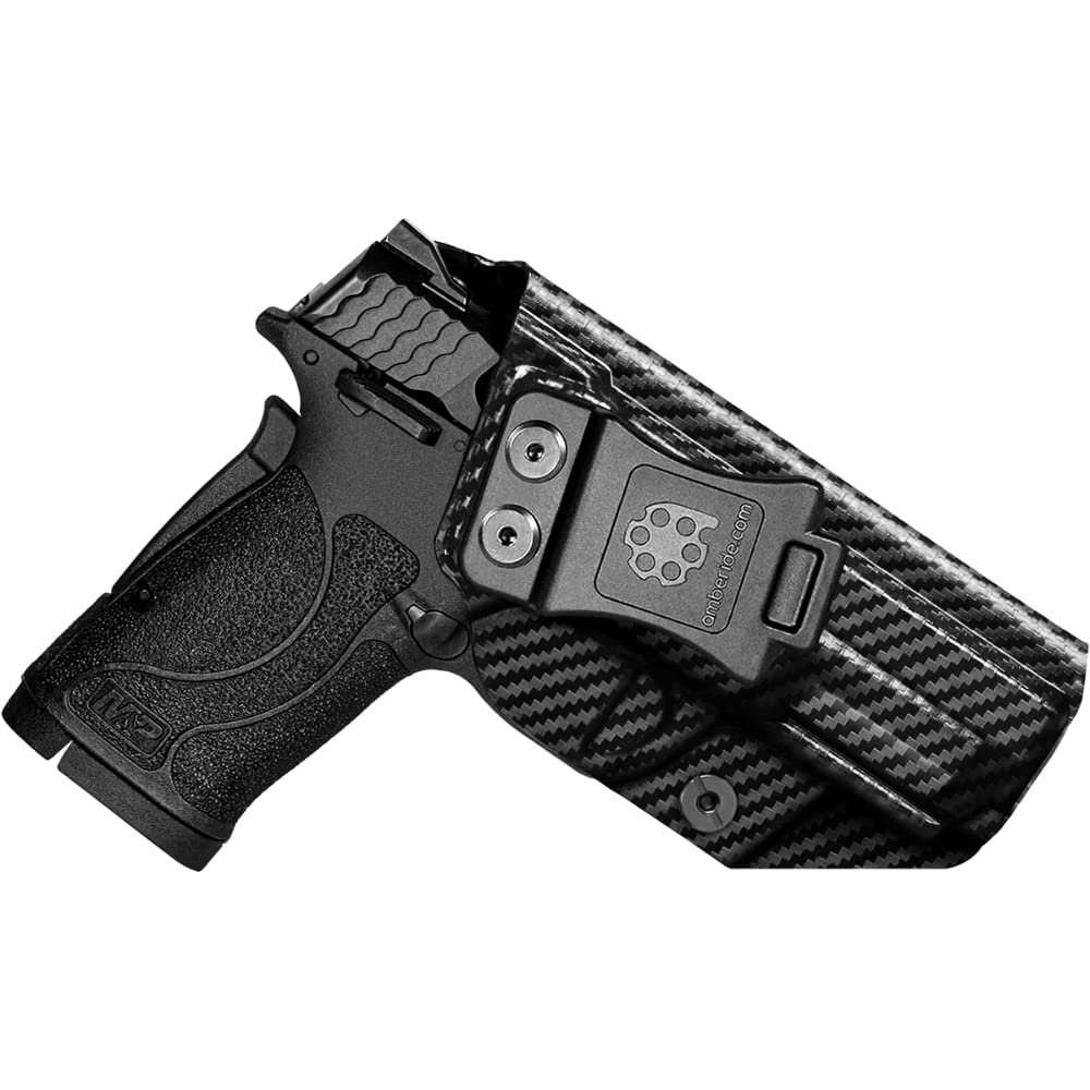 Amberide M&P 380 Shield EZ IWB Holster,Kydex-Boltaron Inside Waistband Fit S&W M&P 380 Shield EZ .380,Secure Retention,Quick Draw,030 Cant