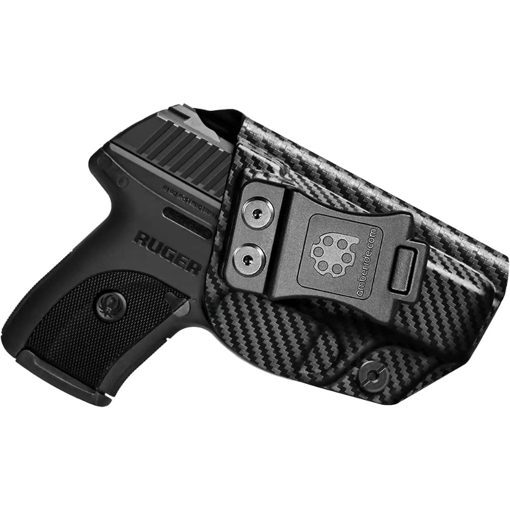 Amberide Ruger LC9/LC9s/LC380/EC9s IWB Holster,Kydex-Boltaron Inside Waistband Fit Ruger LC9 Series 9mm/.380,Secure Retention,Quick Draw,030 Cant