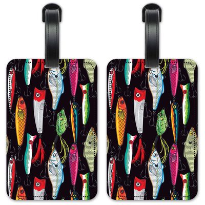 Fishing Lures - Luggage ID Tags - Suitcase Identification Cards - Set of 2