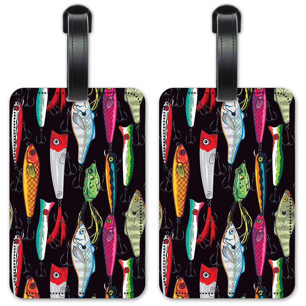 Fishing Lures - Luggage ID Tags - Suitcase Identification Cards - Set of 2