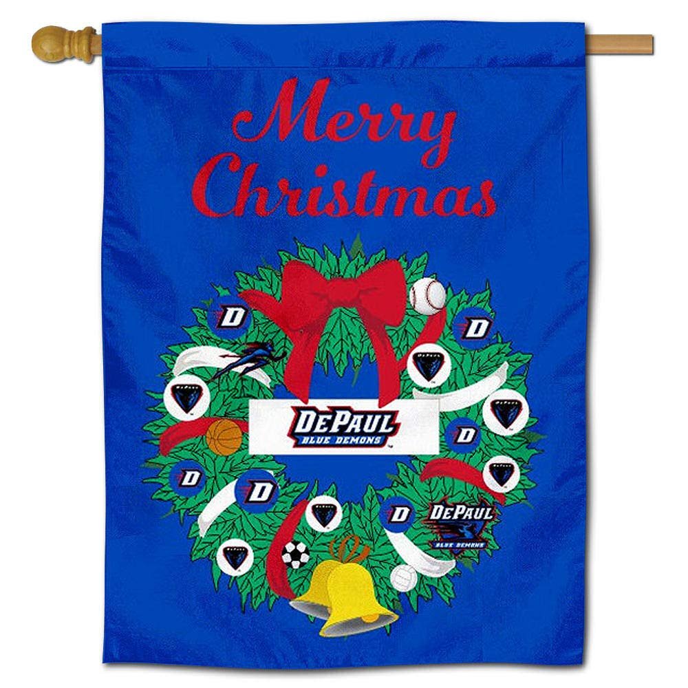 DePaul Blue Demons Happy Holidays Christmas Banner Flag