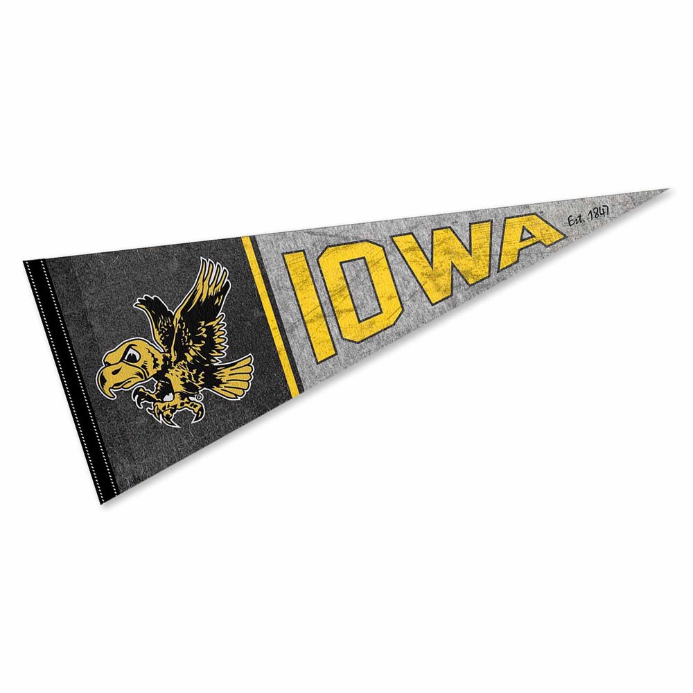 Hawkeyes Pennant Throwback Vintage Banner