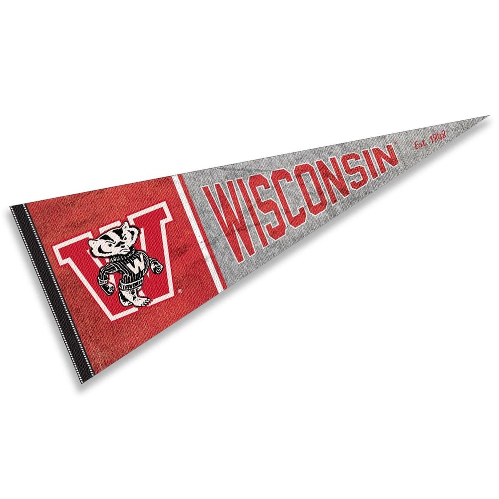 Wisconsin Badgers Pennant Throwback Vintage Banner