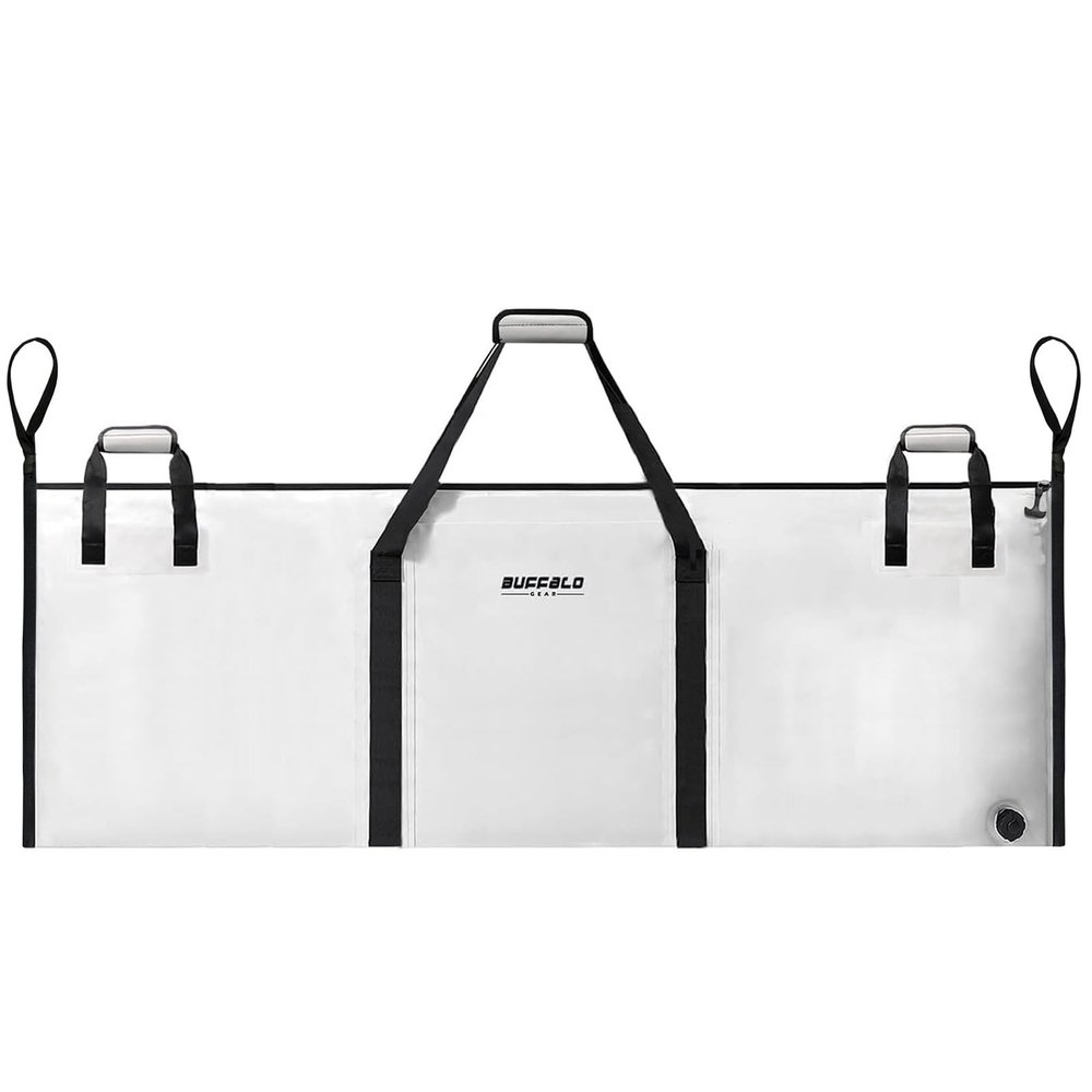 Buffalo Gear Insulated Fish Cooler Bag - 70x29in, Large Fish Bag with YKK Zipper, Portable Waterproof Ice-Cold for More Than 48 Hours