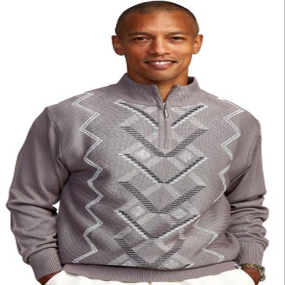 Stacy Adams Men's Sweater, Multi Square Houndstooth Pattern (Medium, GREY2)
