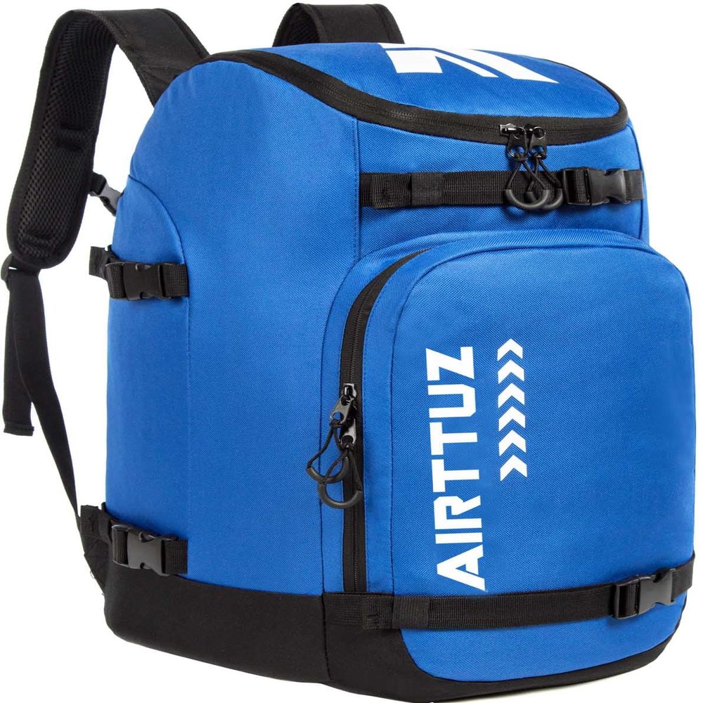AIRTTUZ Ski Boot Bag - Ski and Snowboard Boots BackpackExcellent for Travel with Waterproof Exterior & Bottom - for Men, Women and Youth. (BLUE)