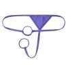 easyforever Mens Low Rise Double O-Ring Holes T-Back Thongs Lingerie Bikini G-string Briefs Underwear Purple One Size view 1