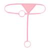 easyforever Mens Low Rise Double O-Ring Holes T-Back Thongs Lingerie Bikini G-string Briefs Underwear Pink One Size view 3