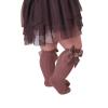 Kayotuas Baby Girls Knee High Socks with Bows Long Tube Ruffled Uniform Stockings Infant Toddler Ribbed Knit Socks (2-Pack Beige+Grey, 0-12 Months) view 3