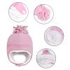Kids Hat and Gloves Set Lined Beanie Hat with Earflaps Mitten Cold Weather Set for Boys and Girls Winter Fleece Lined Beanie Gloves Christmas New Year Warm Gift Pink view 3