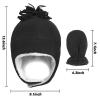Kids Hat and Gloves Set Lined Beanie Hat with Earflaps Mitten Cold Weather Set for Boys and Girls Winter Fleece Lined Beanie Gloves Christmas New Year Warm Gift Grey view 4