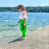 Rolanko Girls Jogger Cargo Pants with Pocket Bright Street Hip Hop Dance Trousers for Kids Hiking Clothing (Green, 8-10) view 4