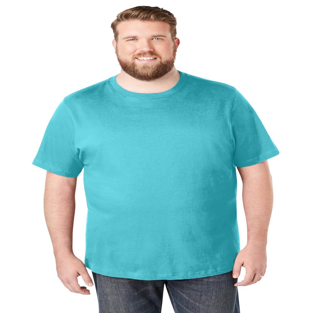 KingSize Men's Big & Tall Shrink-Less Lightweight Crewneck T-Shirt - 8XL, Maui Blue