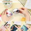 FINTIE Soft Eyeglasses Case with Cleaning Cloth, Portable Squeeze Top Vegan Leather Glasses Pouch, Sunglasses Eyewear Bag, Raining Hearts view 4