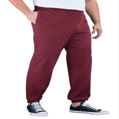KingSize Men's Big & Tall Lightweight Elastic Cuff Sweatpants - Big - 9XL, Heather Deep Burgundy