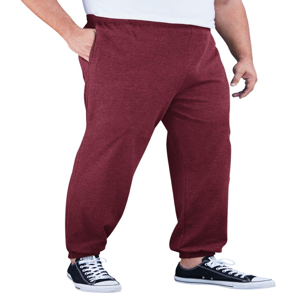 KingSize Men's Big & Tall Lightweight Elastic Cuff Sweatpants - Big - 9XL, Heather Deep Burgundy