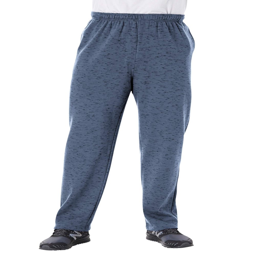 KingSize Men's Big & Tall Fleece Open-Bottom Sweatpants - Big - 9XL, Heather Slate Blue
