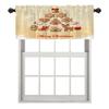 BaoNews Christmas Tree Kitchen Valances Half Window Curtain, Christmas Gingerbread Holiday Greetings Blackout Decoration Small Window Valances Curtains Drapes for Kitchen Bedroom, 52 X 18 Inch view 1