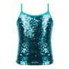 YOOJIA Kids Girls Shiny Metallic Shoulder Straps Tank Top Shirt Ballet Dance Camisole Active Gymnastic Sportwear Lake_Blue 6 view 1