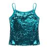 YOOJIA Kids Girls Shiny Metallic Shoulder Straps Tank Top Shirt Ballet Dance Camisole Active Gymnastic Sportwear Lake_Blue 6 view 3