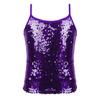 YOOJIA Kids Girls Shiny Metallic Shoulder Straps Tank Top Shirt Ballet Dance Camisole Active Gymnastic Sportwear Purple001 6 view 1