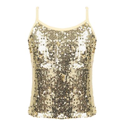 YOOJIA Kids Girls Shiny Metallic Shoulder Straps Tank Top Shirt Ballet Dance Camisole Active Gymnastic Sportwear Gold001 6