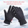 Winter Cycling Gloves Bicycle Gloves Full Finger Mountain Rubber Pad Touch Screen Mountain Bike Gloves (Color : Black) view 2