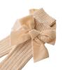 Kayotuas Baby Girls Knee High Socks with Bows Long Tube Ruffled Uniform Stockings Infant Toddler Ribbed Knit Socks (2-Pack Pink+Grey, 1-3T) view 3