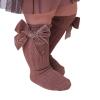 Kayotuas Baby Girls Knee High Socks with Bows Long Tube Ruffled Uniform Stockings Infant Toddler Ribbed Knit Socks (2-Pack Coffee+Grey, 1-3T) view 2
