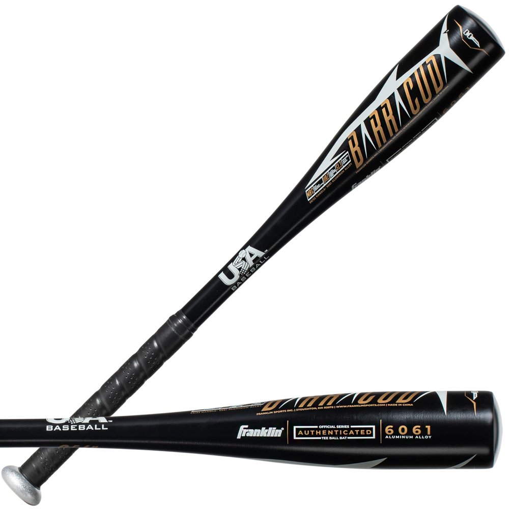 Franklin Sports Teeball Bat - Barracuda Metal Teeball Bat (-11) - USA Baseball Approved - 2 5/8" Barrel - 24 in./13 oz.