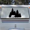 Minglewood Trading Purple - Bear in Treeline V1 Vinyl Decal - Forest Grizzly Trees - Die Cut Sticker - 18w x 13h inches view 2