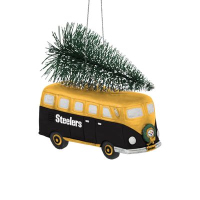 FOCO Pittsburgh Steelers NFL Retro Bus with Tree Ornament, team color, one size (RONFRTRBSTR)