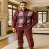 Stacy Adams Men's Sweater, Multi Square Houndstooth Pattern (Medium, Bordeaux) view 2