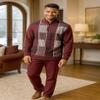Stacy Adams Men's Sweater, Multi Square Houndstooth Pattern (Medium, Bordeaux) view 3