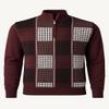 Stacy Adams Men's Sweater, Multi Square Houndstooth Pattern (Medium, Bordeaux) view 4