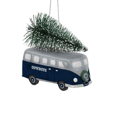 FOCO Dallas Cowboys NFL Retro Bus with Tree Ornament, team color, one size (RONFRTRBSTR), Christmas