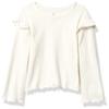 HonestBaby Organic Cotton Rib Ruffle Long Sleeve T-shirt, Sugar Swizzle, 3-6 Months view 1