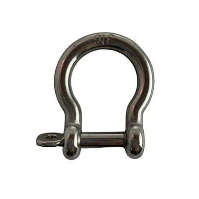 US Stainless Stainless Steel 316 Bow Shackle with Locking Pin 1/4" (6mm) Marine Grade