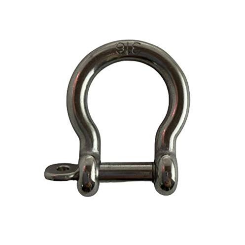 US Stainless Stainless Steel 316 Bow Shackle with Locking Pin 1/4" (6mm) Marine Grade