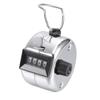 White Deer Hand Tally Counter 4 Digit Number Dual Clicker Golf Handy Convenient (Silver) view 1