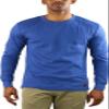 ToBeInStyle Men's Lightweight Cotton Long Sleeve Crewneck Shirt - Denim - Small view 1