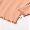 HonestBaby Organic Cotton Rib Ruffle Long Sleeve T-shirt, Roebuck, Newborn view 2