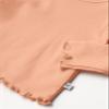 HonestBaby Organic Cotton Rib Ruffle Long Sleeve T-shirt, Roebuck, Newborn view 3