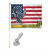5' Wood Flag Pole Kit Nylon White Bracket 3x5 America Love It Or Leave Poly Flag view 1