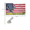5' Wood Flag Pole Kit Nylon White Bracket 3x5 America Love It Or Leave Poly Flag view 2