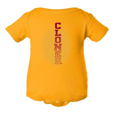 CornBorn Iowa State Cyclones Baby Bodysuit - Vertical Clones Fade - Gold - 18M