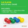 Barcaloo Bocce Ball Set with 8 Premium Resin Multicolor Bocce Balls, Pallino, Carry Bag & Rope view 2