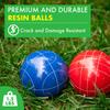 Barcaloo Bocce Ball Set with 8 Premium Resin Multicolor Bocce Balls, Pallino, Carry Bag & Rope view 3