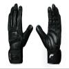 Elite Leather Gym Gloves with Built in 2" Wide Wrist Wraps Grip & Design for Weightlifting Power Lifting Bodybuilding & Strength Training Workout Exercises (Full Fingers Black, Small) view 1